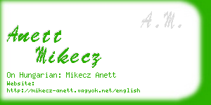 anett mikecz business card